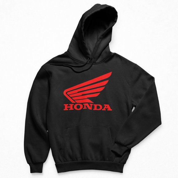 Other - NWT Honda Motors Wings Car Logo Long Sleeve Fleece Pullover Hoodie BLACK